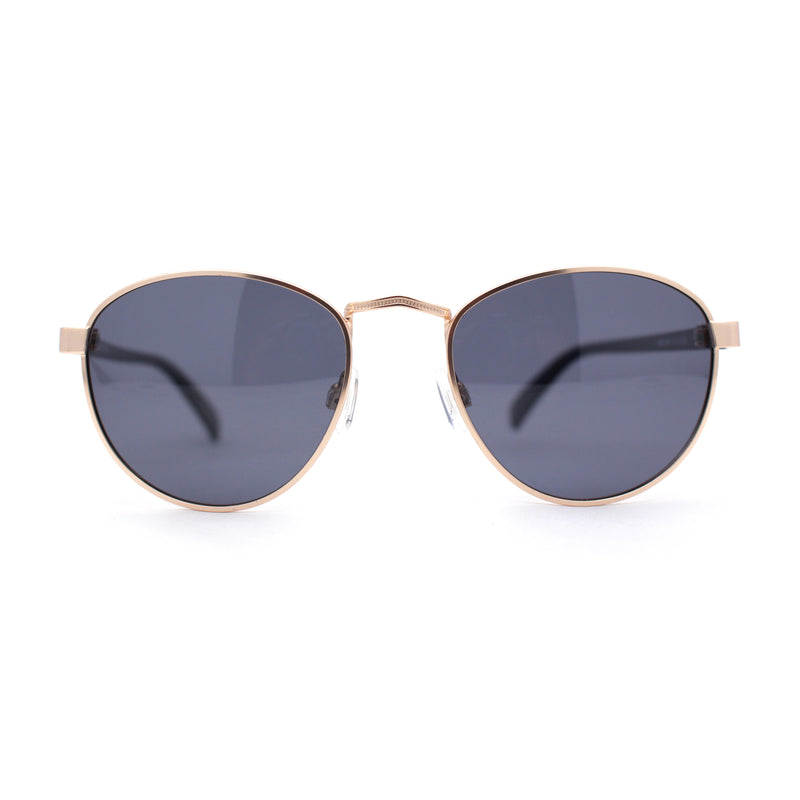 Polarized Retro Hipster Round Metal Rim Normcore Sunglasses