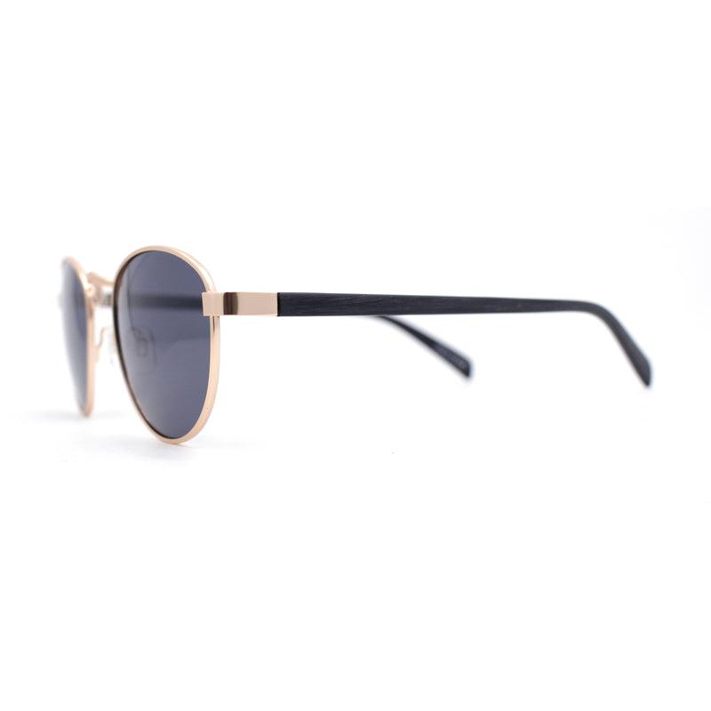 Polarized Retro Hipster Round Metal Rim Normcore Sunglasses