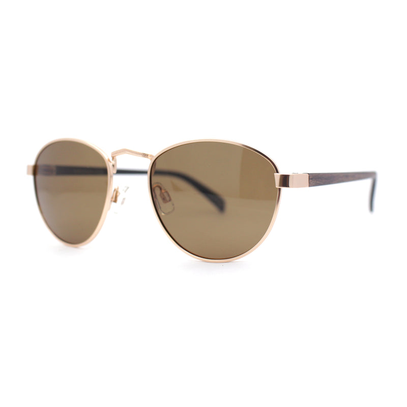 Polarized Retro Hipster Round Metal Rim Normcore Sunglasses