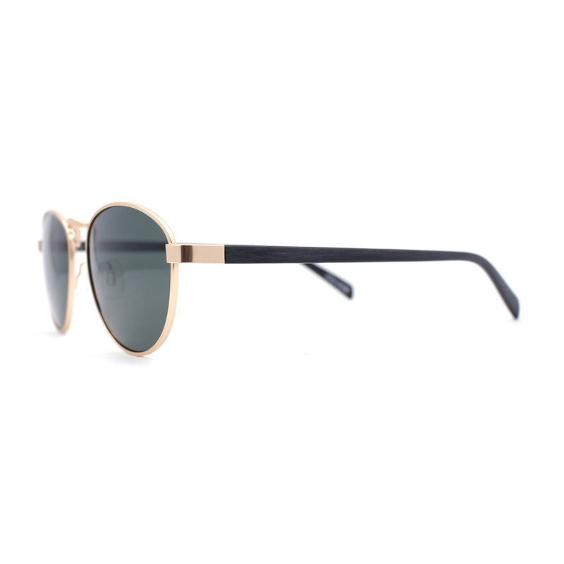 Polarized Retro Hipster Round Metal Rim Normcore Sunglasses