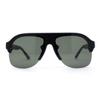 Mens Designer Fashion Half Rim Racer Flat Top Mob Sunglasses