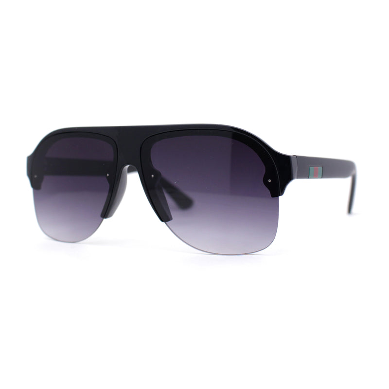 Mens Designer Fashion Half Rim Racer Flat Top Mob Sunglasses