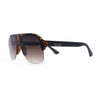 Mens Designer Fashion Half Rim Racer Flat Top Mob Sunglasses