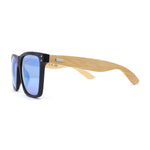 Eco Friendly Bamboo Wood Arm Large Horn Rim Hipster Sunglasses