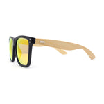 Eco Friendly Bamboo Wood Arm Large Horn Rim Hipster Sunglasses