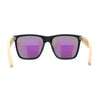 Eco Friendly Bamboo Wood Arm Large Horn Rim Hipster Sunglasses