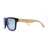 Eco Friendly Bamboo Wood Arm Rectangle Horn Rim Keyhole Sunglasses