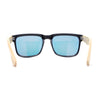 Eco Friendly Bamboo Wood Arm Rectangle Horn Rim Keyhole Sunglasses