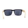Eco Friendly Bamboo Wood Arm Rectangle Horn Rim Keyhole Sunglasses