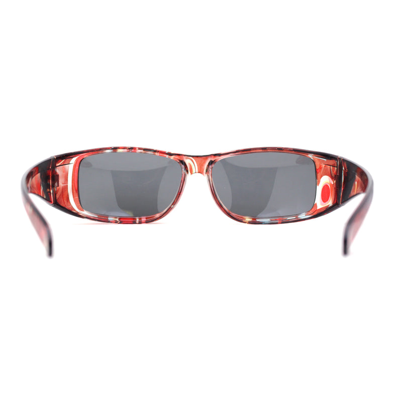 Polarized Super Wide Oversized 63mm Rectangular Fit Over Plastic Sunglasses