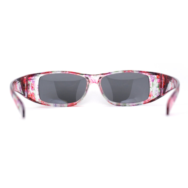 Polarized Super Wide Oversized 63mm Rectangular Fit Over Plastic Sunglasses