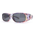 Polarized Super Wide Oversized 63mm Rectangular Fit Over Plastic Sunglasses