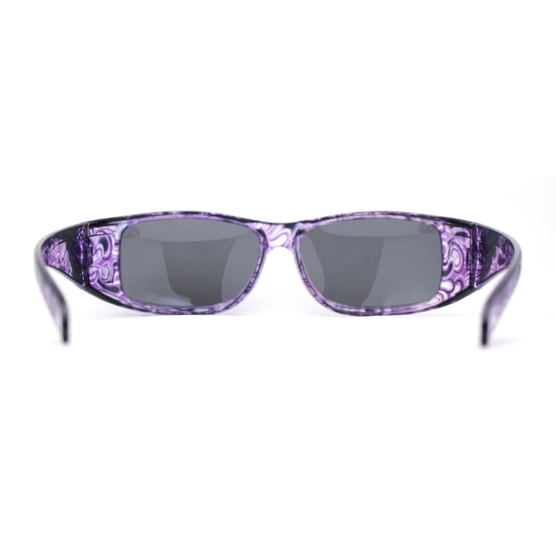 Polarized Super Wide Oversized 63mm Rectangular Fit Over Plastic Sunglasses