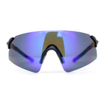 Polarized Mens Cool Mirror Curved Shield Rimless Plastic Sport Sunglasses