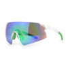 Polarized Mens Cool Mirror Curved Shield Rimless Plastic Sport Sunglasses
