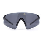 Polarized Mens Cool Futuristic Curved Shield Rimless Plastic Sport Sunglasses