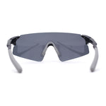 Polarized Mens Cool Futuristic Curved Shield Rimless Plastic Sport Sunglasses