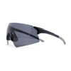 Polarized Mens Cool Futuristic Curved Shield Rimless Plastic Sport Sunglasses