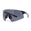 Polarized Mens Cool Futuristic Curved Shield Rimless Plastic Sport Sunglasses