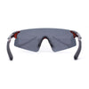 Polarized Mens Cool Futuristic Curved Shield Rimless Plastic Sport Sunglasses