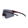 Polarized Mens Cool Futuristic Curved Shield Rimless Plastic Sport Sunglasses