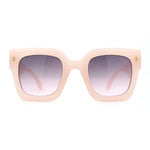 Womens Trendy Pop Color Hipster Boyfriend Thick Horn Rim Sunglasses