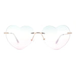 Elegant Womens Rimless Perfect Heart Shape Spring Hinge Sunglasses