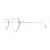 Elegant Womens Rimless Perfect Heart Shape Spring Hinge Sunglasses