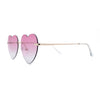 Elegant Womens Rimless Perfect Heart Shape Spring Hinge Sunglasses