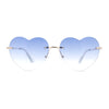 Elegant Womens Rimless Perfect Heart Shape Spring Hinge Sunglasses