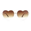 Elegant Womens Rimless Perfect Heart Shape Spring Hinge Sunglasses