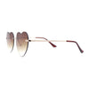 Elegant Womens Rimless Perfect Heart Shape Spring Hinge Sunglasses