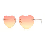 Elegant Womens Rimless Perfect Heart Shape Spring Hinge Sunglasses