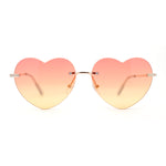 Elegant Womens Rimless Perfect Heart Shape Spring Hinge Sunglasses