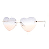 Elegant Womens Rimless Perfect Heart Shape Spring Hinge Sunglasses