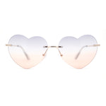 Elegant Womens Rimless Perfect Heart Shape Spring Hinge Sunglasses