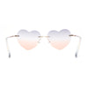 Elegant Womens Rimless Perfect Heart Shape Spring Hinge Sunglasses