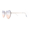 Elegant Womens Rimless Perfect Heart Shape Spring Hinge Sunglasses