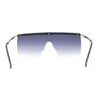 Flat Top Half Metal Rim Oversize Rectangle Shield Mob Sunglasses