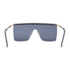 Flat Top Half Metal Rim Oversize Rectangle Shield Mob Sunglasses