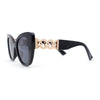 Womens Metal Chain Arm Large Thick Cat Eye Sunglasses