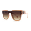 Unique Exposed Lens Bridge Inset Lens Horn Rim Fashion Sunglasses