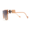 Unique Exposed Lens Bridge Inset Lens Horn Rim Fashion Sunglasses