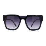 Unique Exposed Lens Bridge Inset Lens Horn Rim Fashion Sunglasses