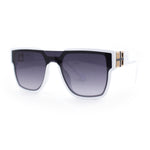 Unique Exposed Lens Bridge Inset Lens Horn Rim Fashion Sunglasses