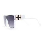 Unique Exposed Lens Bridge Inset Lens Horn Rim Fashion Sunglasses