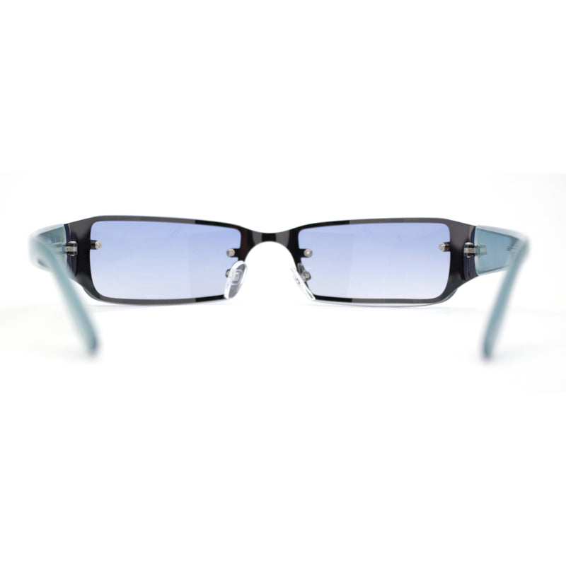 90s Classic Narrow Rectangle Designer Rimless Luxury Fashion Sunglasses