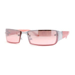 90s Classic Narrow Rectangle Designer Rimless Luxury Fashion Sunglasses