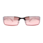 90s Classic Narrow Rectangle Designer Rimless Luxury Fashion Sunglasses