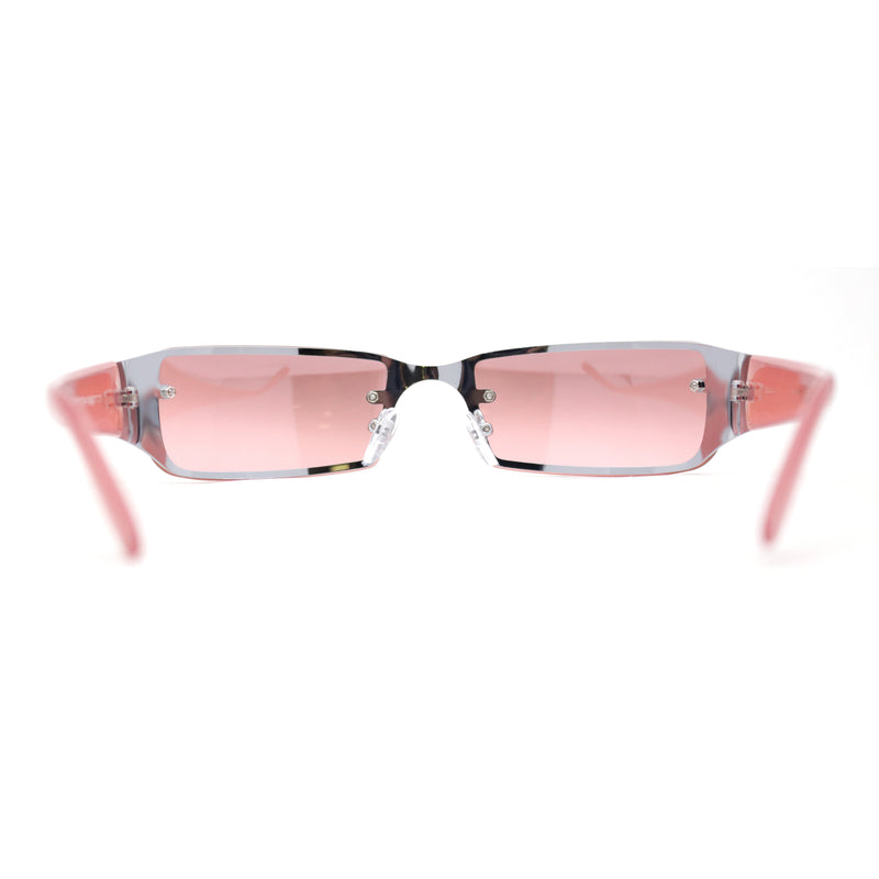 90s Classic Narrow Rectangle Designer Rimless Luxury Fashion Sunglasses